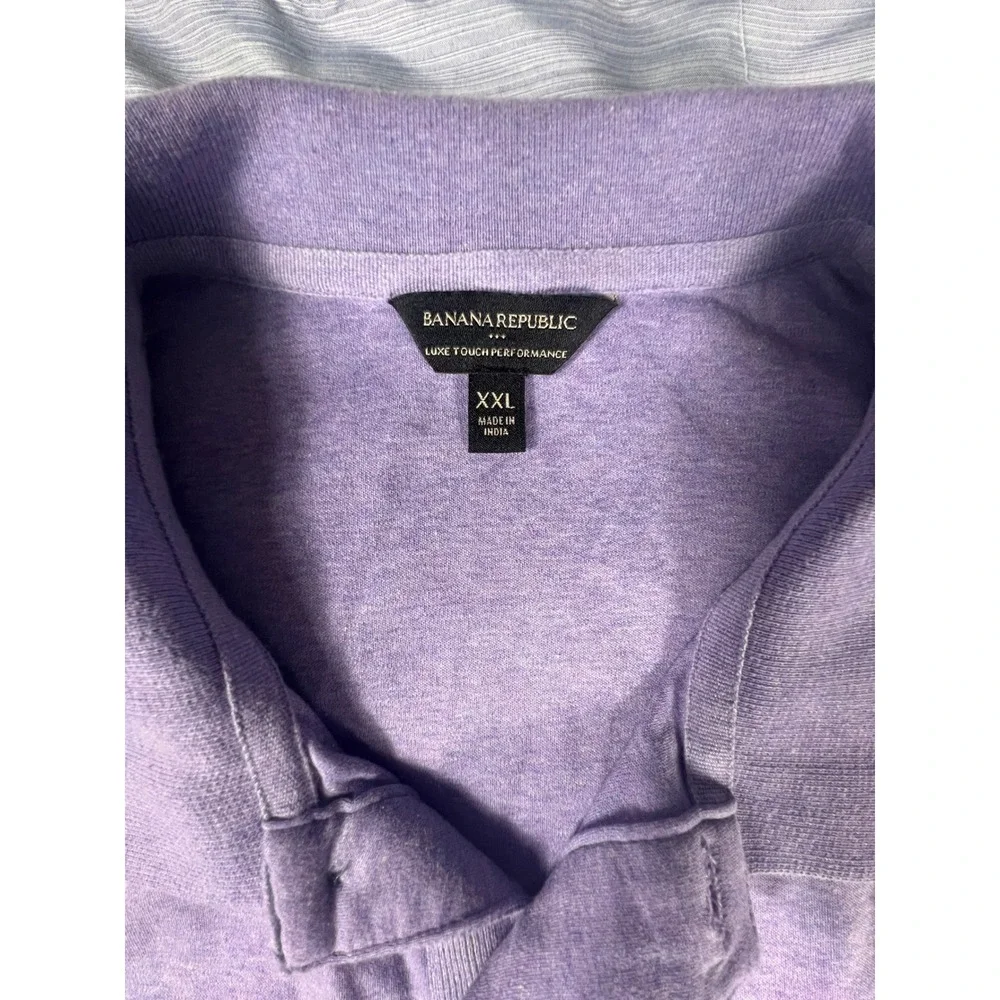 Banana Republic Luxe Touch Performance Polo Shirt Mens XXL‎ Heather Purple